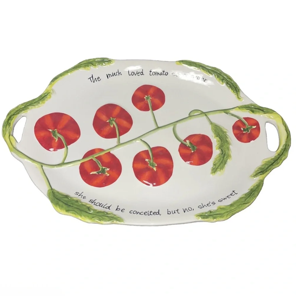 Certified international  Judy Phipps Hand-Painted Tomato Serving Platter